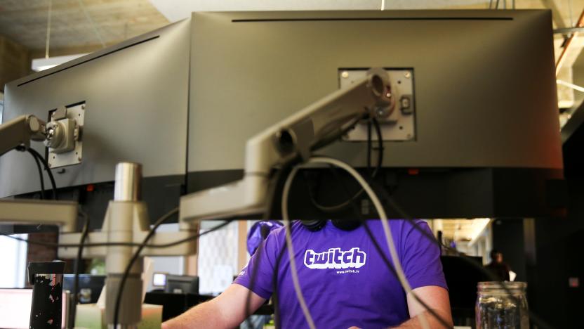 A man works at a computer at the offices of Twitch Interactive Inc, a social video platform and gaming community owned by Amazon, in San Francisco, California, U.S., March 6, 2017.  REUTERS/Elijah Nouvelage