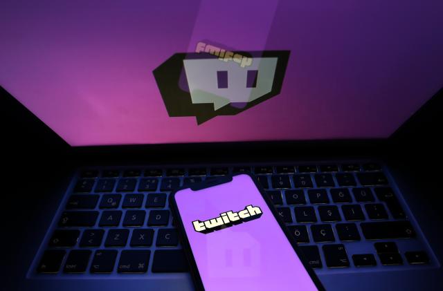 ANKARA, TURKEY - OCTOBER 6: The logo of "Twitch" is displayed on a smartphone in Ankara, Turkey on October 6, 2021. (Photo by Hakan Nural/Anadolu Agency via Getty Images)