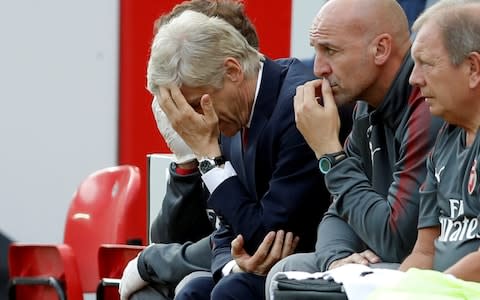 Arsene Wenger in despair during Liverpool 4 Arsenal 0 - Credit: Action Images via Reuters 