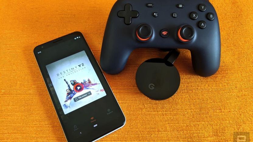 Google Stadia with controller and Chromecast