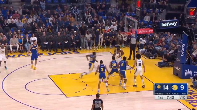 Jalen Smith with a dunk vs the Golden State Warriors