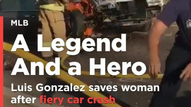 Diamondbacks legend Luis Gonzalez saves woman after fiery car crash