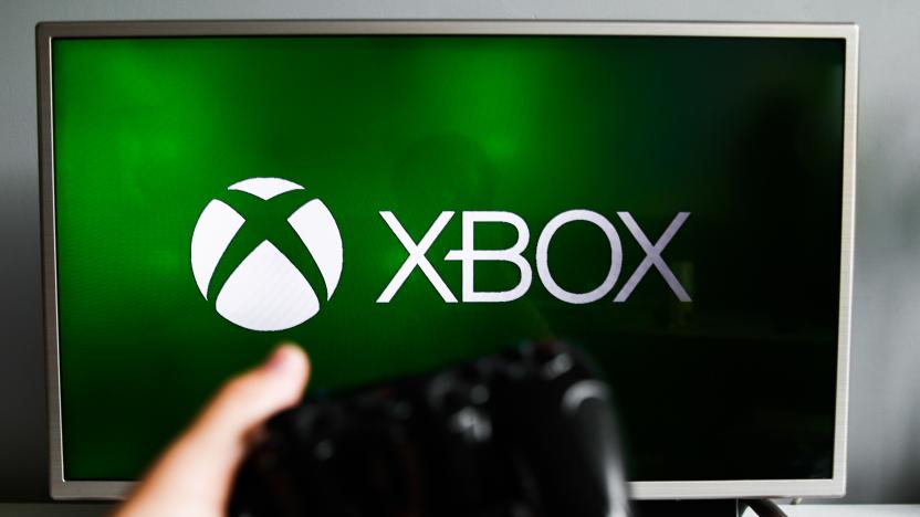 Xbox logo displayed on a tv screen and a gamepad are seen in this illustration photo taken in Krakow, Poland on August 5, 2021. (Photo by Jakub Porzycki/NurPhoto via Getty Images)