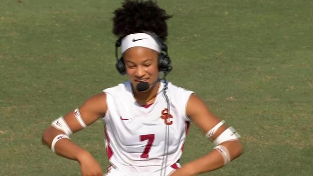 Croix Bethune following her golden goal versus No. 9 Stanford: 'We’re USC, we fight on, we don’t give up'