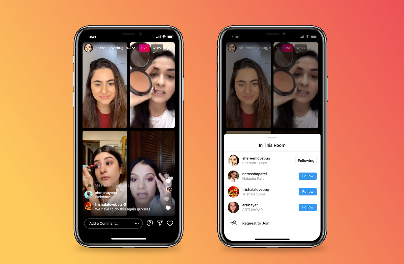 Instagram will allow four users to go live in a single stream