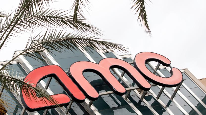 Outside view of the closed AMC Theater, amid the coronavirus pandemic,  May 12, 2020, in Burbank, California. - AMC stock has been down around 50% and the investors are hoping that Amazon will buy the world largest chain of movie theaters. (Photo by VALERIE MACON / AFP) (Photo by VALERIE MACON/AFP via Getty Images)