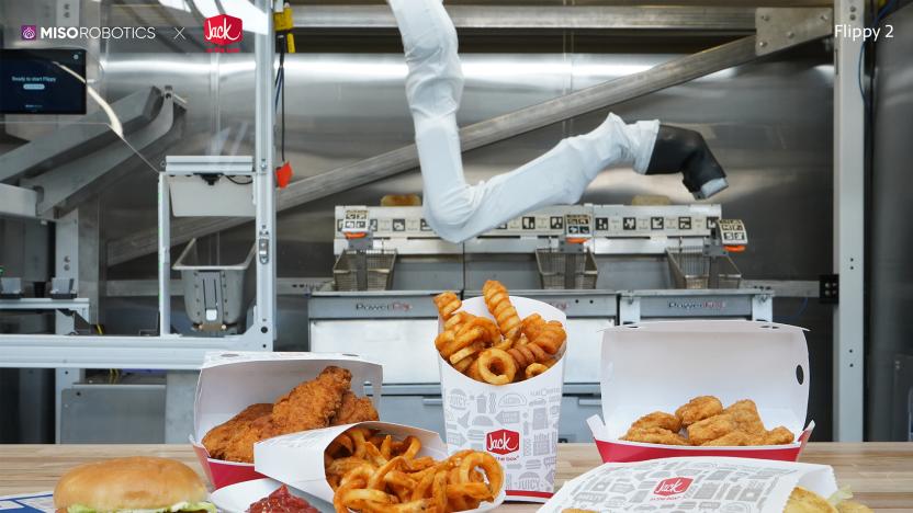 Jack in the Box restaurant using Miso Robotics Flippy 2 robot