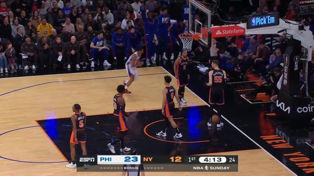 Tobias Harris with an assist vs the New York Knicks