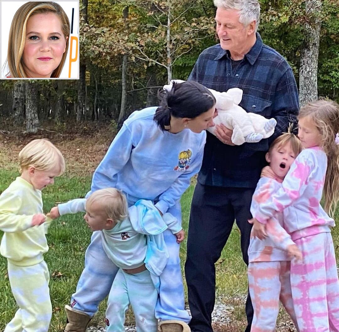 Amy Schumer posts a family photo of Hilaria Baldwin after a controversy to denounce the body