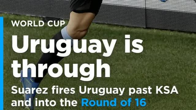 Luis Suarez lifts Uruguay past Saudi Arabia and into the Round of 16