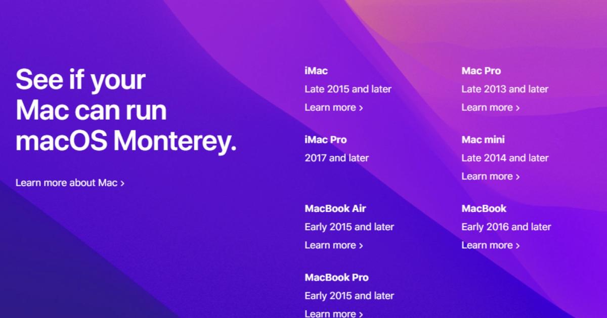 macOS Monterey will drop support for older MacBook Pro and Air models |  Engadget