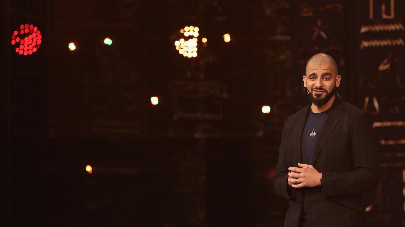 LOS ANGELES, CA - JUNE 12:  Game Director Ashraf Ismail introduces 'Assassin's Creed Origins' during the Ubisoft E3 conference at the Orpheum Theater on June 12, 2017 in Los Angeles, California. The E3 Game Conference begins on Tuesday June 13.  (Photo by Christian Petersen/Getty Images)