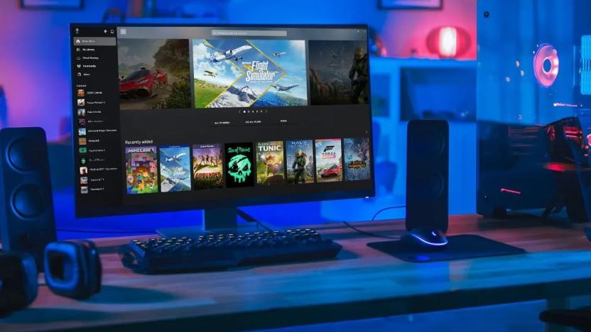 The Xbox PC app displayed on a monitor