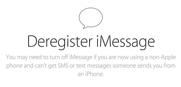 Apple site lets you deactivate iMessage and solve your missing text problem