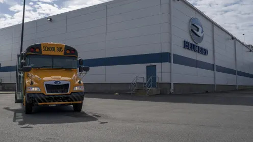 A year after they voted to unionize, workers at a Georgia school bus manufacturer have approved their first contract.  The United Steelworkers union and Blue Bird Corp. said union members at Blue Bird's assembly plants and warehouse in Fort Valley have voted to approve a three-year contract between the company and the union.  The union said the contract will provide all 1,500 covered workers with at least a 12% raise, with some of the lowest-paid workers getting raises of more than 40%.