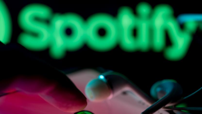 Spotify logo displayed on a smart phone with Spotify seen on screen, in this photo illustration, on 15 August 2023 Brussels, Belgium. (Photo Illustration by Jonathan Raa/NurPhoto via Getty Images)