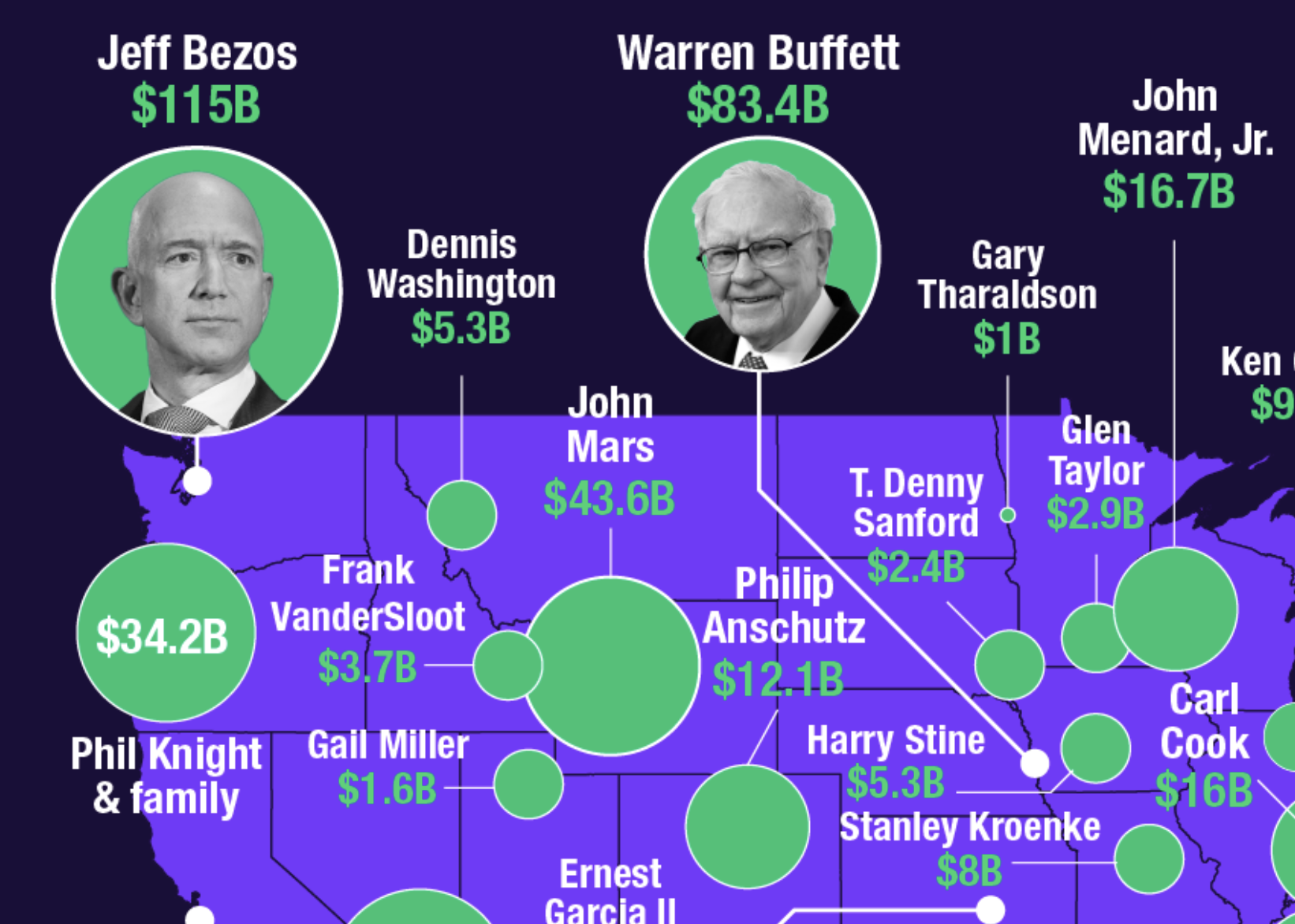 Map Shows The Richest Person In Every State Map Trip 6363