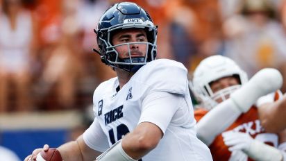Getty Images - AUSTIN, TEXAS - SEPTEMBER 02: JT Daniels #18 of the Rice Owls looks to pass in the first half against the Texas Longhorns at Darrell K Royal-Texas Memorial Stadium on September 02, 2023 in Austin, Texas. (Photo by Tim Warner/Getty Images)