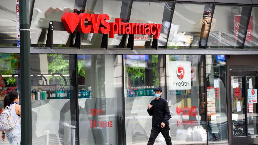 NEW YORK, NEW YORK - MAY 24: A person wears a protective face mask outside CVS Pharmacy in Union Square during the coronavirus pandemic on May 24, 2020 in New York City. Government guidelines encourage wearing a mask in public with strong social distancing in effect as all 50 states in the USA have begun a gradual process to slowly reopen after weeks of stay-at-home measures to slow the spread of COVID-19. (Photo by Noam Galai/Getty Images)