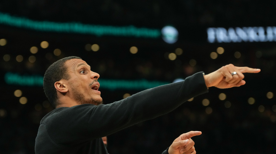 Getty Images - Boston, MA - June 17: Boston Celtics head coach Joe Mazzulla instructs players during the second quarter in Game 5 of the 2024 NBA Finals. (Photo by Barry Chin/The Boston Globe via Getty Images)