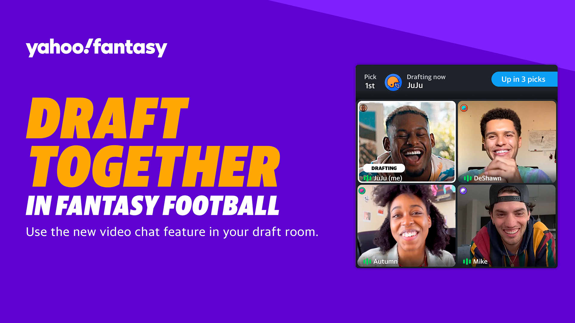 Yahoo Fantasy's Draft Together: Join your football league mates via video  chat