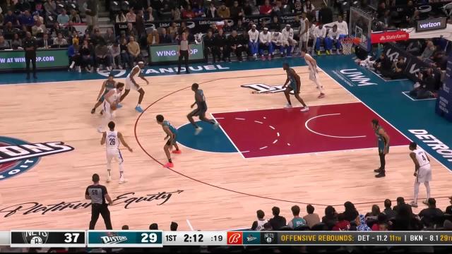 Joe Harris with a 3-pointer vs the Detroit Pistons