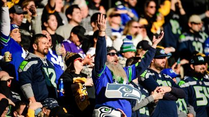Getty Images - SEATTLE, WASHINGTON - DECEMBER 31: Seattle Seahawks fans cheer on their team during the first half of the game against the Pittsburgh Steelers at Lumen Field on December 31, 2023 in Seattle, Washington. (Photo by Jane Gershovich/Getty Images)