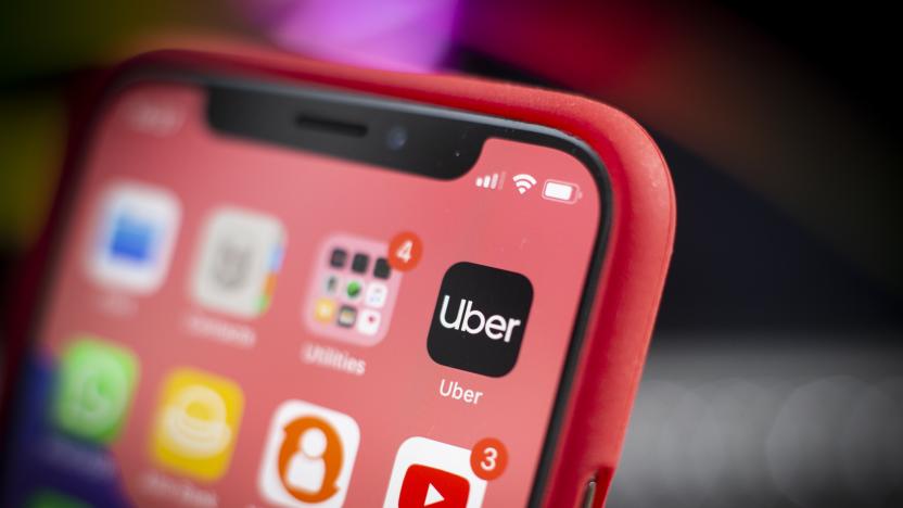 The Uber application is seen on an iPhone in this photo illustration on January 29, 2019. (Photo by Jaap Arriens/NurPhoto via Getty Images)