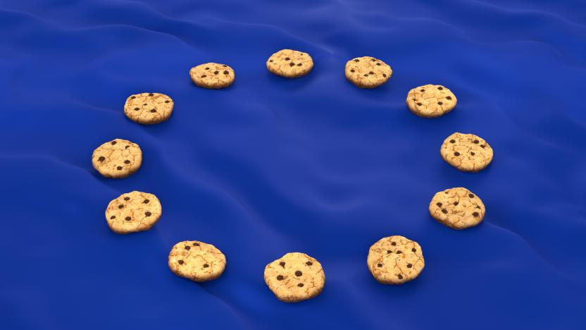 European Union ePrivacy Directive Cookies on blue background illustrating EU flag