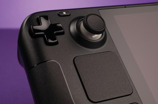 Detail of a Steam Deck handheld gaming console, taken on August 26, 2021. (Photo by Dabe Alan/Future Publishing via Getty Images)