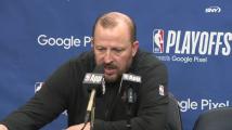 Tom Thibodeau comments on Knicks winning 'wild' finish to go up 2-0 over Sixers