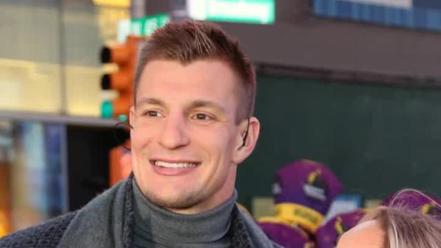 Rob Gronkowski spikes Lego bust of Steve Harvey