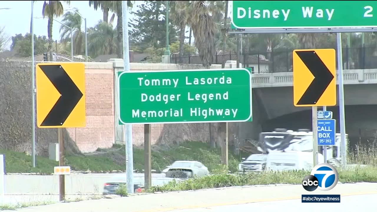 Part of 5 Freeway Dedicated to Former Dodgers Manager Tommy Lasorda – NBC  Los Angeles