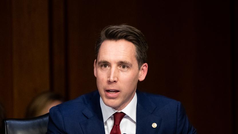 WASHINGTON, DC, UNITED STATES, DECEMBER 11, 2019:
U.S. Senator Josh Hawley (R-MO) speaks during the Senate Judiciary Committee Hearing on the Department of Justice (DOJ) Inspector General's report regarding the investigation into DOJ and FBIs work regarding the 2016 presidential election.- PHOTOGRAPH BY Michael Brochstein / Echoes Wire/ Barcroft Media (Photo credit should read Michael Brochstein / Echoes Wire / Barcroft Media via Getty Images)