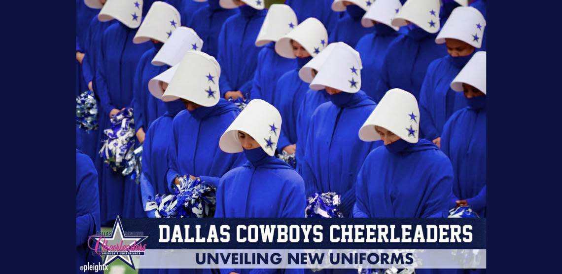 Dallas Cowboys Cheerleaders in ‘Handmaid’s Tale’ uniforms? Here’s the story on t..