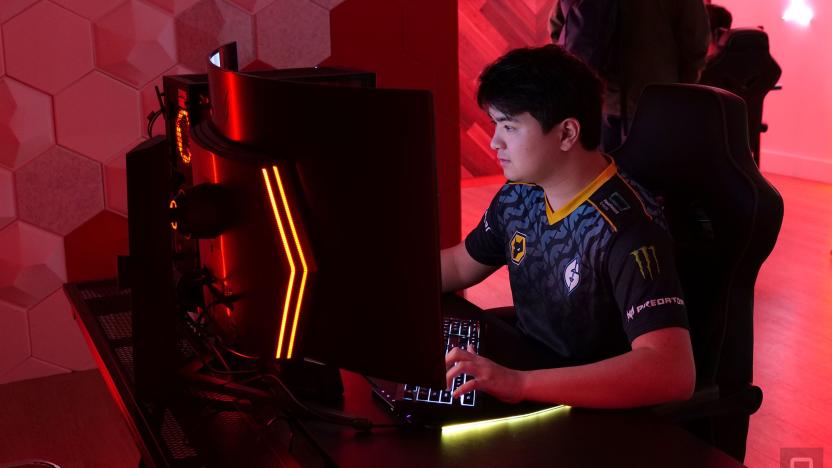 To really test the new UltraGear gaming monitors, LG flew in pro Valorant players Com (pictured here) and Jawgemo from Evil Geniuses.