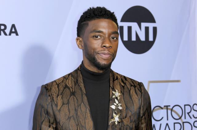 Chadwick Boseman arrives at the 25th annual Screen Actors Guild Awards at the Shrine Auditorium & Expo Hall on Sunday, Jan. 27, 2019, in Los Angeles. (Photo by Willy Sanjuan/Invision/AP)