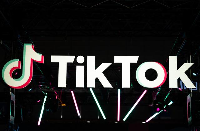 The TikTok logo is pictured at the company's booth during the Tokyo Game Show in Chiba prefecture on September 15, 2022. (Photo by Yuichi YAMAZAKI / AFP) (Photo by YUICHI YAMAZAKI/AFP via Getty Images)