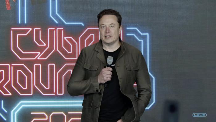 Elon Musk at Tesla's shareholder meeting.