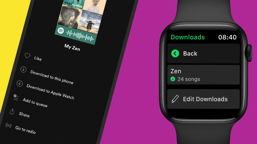 Spotify music download on Apple Watch