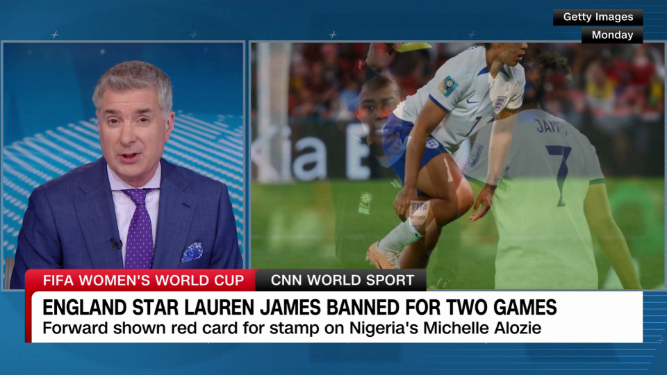 England's James apologises for stamp and red card against Nigeria