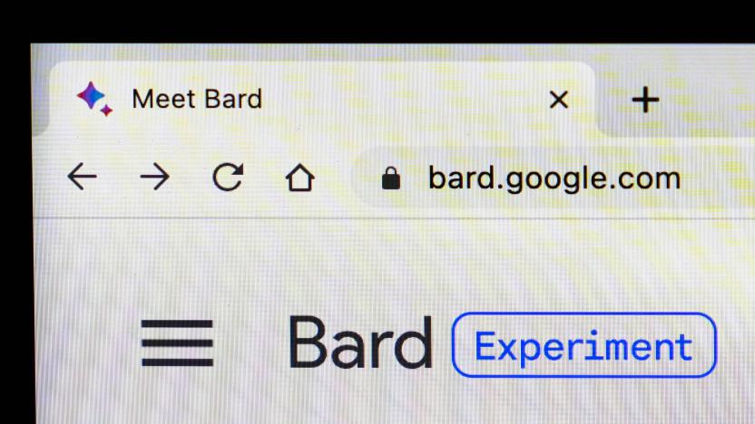 Show is the Google's Bad website in Glenside, Pa., Monday, March 27, 2023. The recently rolled-out bot dubbed Bard is the internet search giant's answer to the ChatGPT tool that Microsoft has been melding into its Bing search engine and other software. (AP Photo/Matt Rourke)