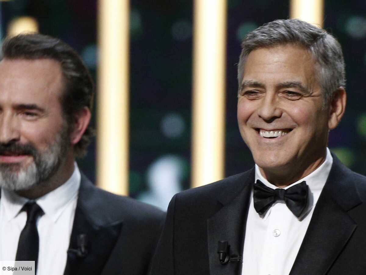 Photo George Clooney Jean Dujardin Lui Souhaite Un Bon Anniversaire En Deterrant Un Amusant Cliche A Ses Cotes