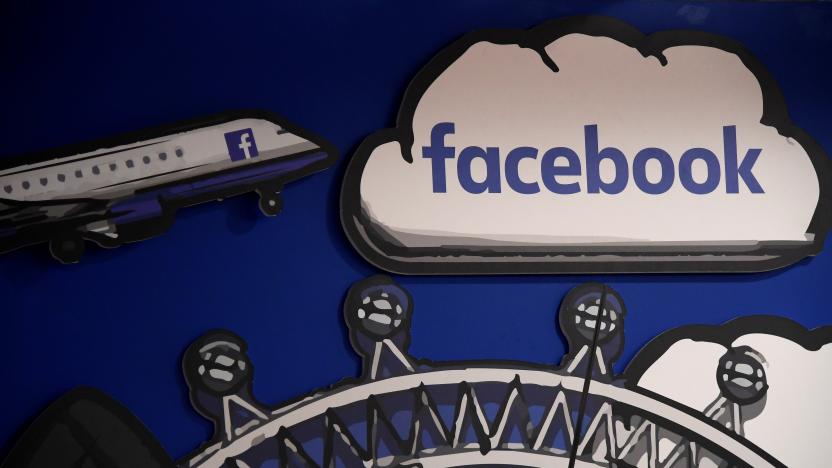 Facebook branding is seen in a workspace at the company's offices in London, Britain, January 20, 2020. REUTERS/Toby Melville