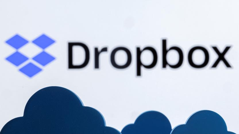 Clouds are seen in front of the Dropbox logo in this illustration taken February 27, 2022. REUTERS/Dado Ruvic/Illustration