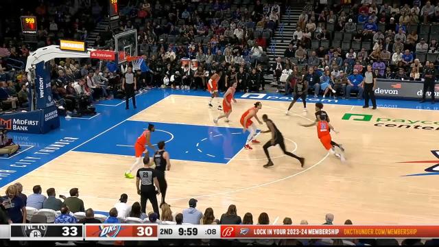 Nicolas Claxton with an alley oop vs the Oklahoma City Thunder
