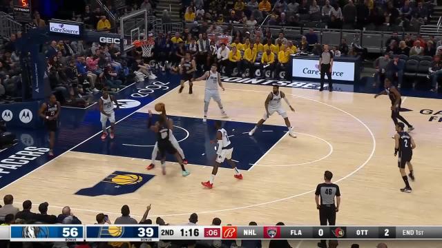 Bennedict Mathurin with an and one vs the Dallas Mavericks