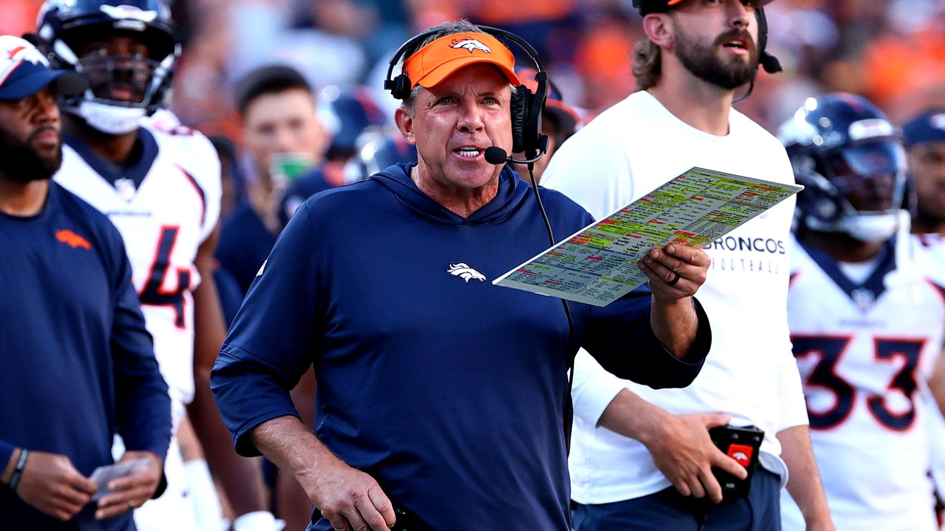 Broncos head coach Sean Payton explains process to fans after