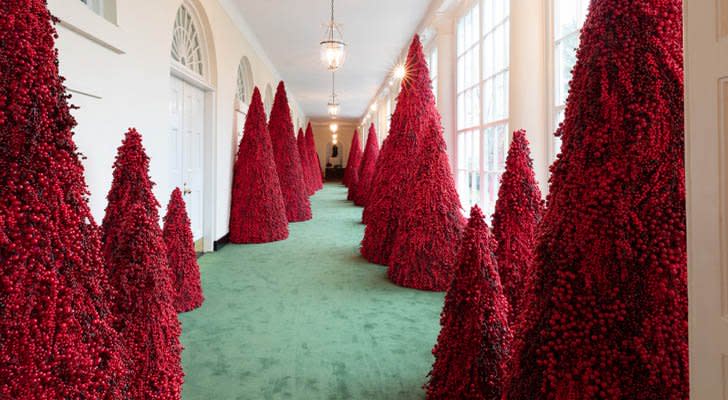 White House Christmas 2018: Melania’s Red Christmas Trees Raise Eyebrows