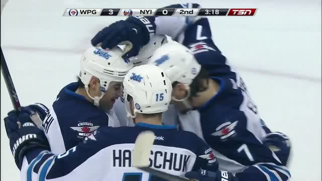 Devin Setoguchi scores on the deflection